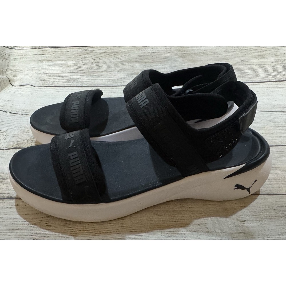 Womens PUMA Slingback Strappy Black Comfort Sandals Shoes Sz 10 - Picture 2 of 6